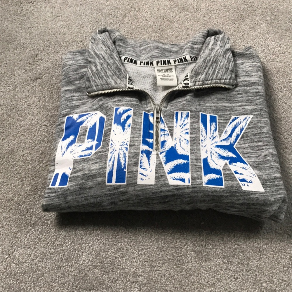 Pink pullover half zip